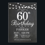 60th Birthday Invitation Chalkboard String Lights Kaart<br><div class="desc">60th Birthday Invitation with Chalkboard String Lights. 16e 18e 21e 30e 40e 50e 60e 70e 90e 100e,  elke leeftijd. Voor verdere aanpassing,  te klikken gelieve de knoop "van de Aanpassing het"en ons ontwerphulpmiddel te gebruiken om deze sjabloon te wijzigen.</div>