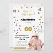 60th Birthday Invitation • Funny Wine Party Kaart (Voorkant)