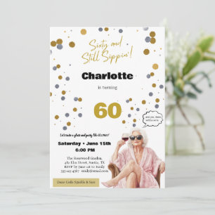 60th Birthday Invitation • Funny Wine Party Kaart
