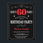 60th Birthday Invitation Red en Black Chalkboard Kaart<br><div class="desc">60th Birthday Invitation Red and Black Typography. Chalkboard. Zwart-witte achtergrond. Volwassen verjaardag. Mannelijke Mannen of vrouwen: Birthday. Kinder jongen of meisje Lady Teen Teenage Bday Invite. 13e 15e 16e 18e 21e 30e 40e 50e 60e 70e 80e 90e 100e. Elke leeftijd. Voor verdere aanpassing, te klikken gelieve de knoop "van de...</div>