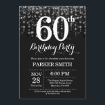 60th Birthday Invitation Silver Glitter Kaart<br><div class="desc">60th Birthday Invitation met Silver String Lights met Silver Glitter Background. Zilveren verjaardag. Volwassen verjaardag. Mannen of vrouwen uitgenodigd. 13e 15e 16e 18e 21e 30e 40e 50e 60e 70e 90e 100e, elke leeftijd. Voor verdere aanpassing, te klikken gelieve de knoop "van de Aanpassing het"en ons ontwerphulpmiddel te gebruiken om deze...</div>