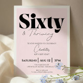 60th Birthday Invitation – Sixty & Thriving Kaart