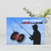 60th Birthday Invitation - Vist, het afkopen in Kaart (Staand voorkant)