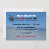 60th Birthday Invitation - Vist, het afkopen in Kaart (Achterkant)