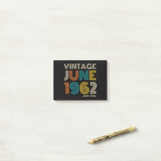 60th Birthday  June 1962 Limited Edition Post-it® Notes (Op bureau)