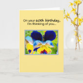 60th Birthday Kaart (Gele Bloem)