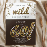 60th Birthday Leopard Folie Balloon Script Kaart<br><div class="desc">Leopard Folie Balloon Script Modern Verjaardagsontwerp. Overeenkomende producten zijn te vinden in Leopard Folie Balloon Adult Birthday collectie.</div>