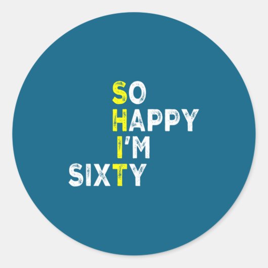 60th Birthday Man Woman 60 Years Bday Funny Gift Y Ronde Sticker (Voorkant)