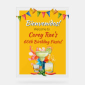60th Birthday Mexican Fiesta Bienvenidos Welcome Acryl Bord (Voorkant)