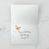 60th Birthday Monarch Butterfly On a Pencil Kaart (Binnen)