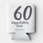 60th Birthday Naam toevoegen Datum Jaar Black sjab Blikjeskoeler (Achterkant)