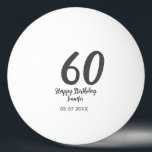 60th Birthday Naam toevoegen Datum Jaar Black sjab Pingpongbal<br><div class="desc">bewerkbaar ontwerp</div>