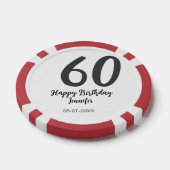 60th Birthday Naam toevoegen Datum Jaar Black sjab Poker Chips (Enkel)