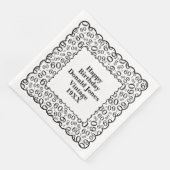 60th Birthday Number Pattern Scallops Black/White Servet (Hoek)
