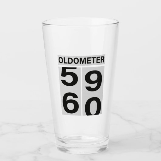 60th Birthday OLDOMETER Glas (Voorkant)