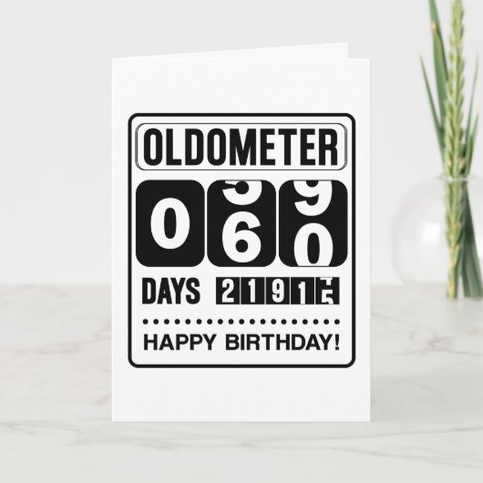 60th Birthday Oldometer Kaart (Voorkant)