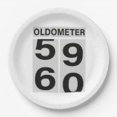 60th Birthday OLDOMETER Papieren Bordje (Voorkant)
