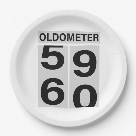 60th Birthday OLDOMETER Papieren Bordje (Voorkant)