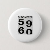 60th Birthday OLDOMETER Ronde Button 5,7 Cm (Voorkant)