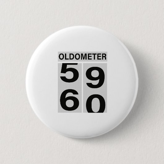 60th Birthday OLDOMETER Ronde Button 5,7 Cm (Voorkant)