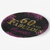 60th Birthday Papieren Bordje (Gekanteld)