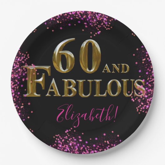 60th Birthday Papieren Bordje (Voorkant)
