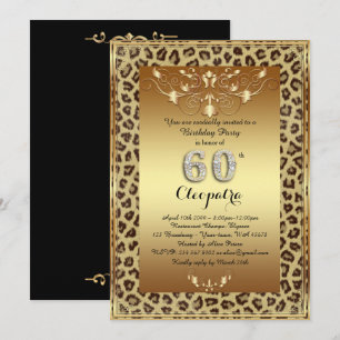 60th, Birthday Party 60th, Royal Cheetah gold blac Kaart