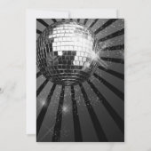 60th Birthday Party Black Sparkle Disco Ball Kaart (Achterkant)