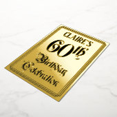 60th Birthday Party — Elegant Script + aangepaste  Folie Uitnodiging (Gedraaid)