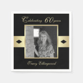 60th Birthday Party Foto op Zwart Servet (Voorkant)