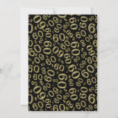 60th Birthday Party Gold en Black Number Pattern Kaart (Achterkant)