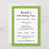 60th Birthday Party Green and White Number Pattern Kaart (Voorkant)