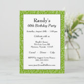 60th Birthday Party Green and White Number Pattern Kaart (Staand voorkant)