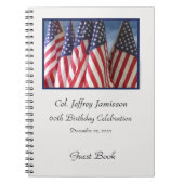 60th Birthday Party Guest Book, Flags, Name Spiral Notitieboek (Voorkant)
