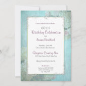 60th Birthday Party Invitation, Elegant Pastels Kaart (Achterkant)