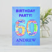 60th Birthday Party Invitation Voeg een naam toe Kaart (Staand voorkant)