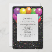 60th Birthday Party Neon bord on wall Kaart (Achterkant)