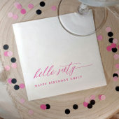 60th Birthday Party Pink Hello 60 Modern Servet