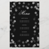 60th Birthday Party Program Silver Confetti Menu (Achterkant)