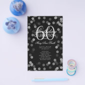 60th Birthday Party Program Silver Confetti Menu (Enkel)