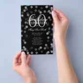 60th Birthday Party Program Silver Confetti Menu (Hand)