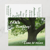 60th Birthday Party-Relax/with Quote Kaart (Voorkant / Achterkant)