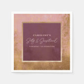 60th Birthday Party Roos Gold Script Servet (Voorkant)