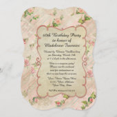 60th Birthday Party Scroll Lijst met  Rozen Kaart (Voorkant / Achterkant)