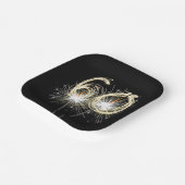 60th Birthday Party Sparklers on Black Papieren Bordje (Gebogen)