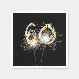 60th Birthday Party Sparklers on Black Servet