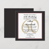 60th Birthday Party Square Invitation Kaart (Voorkant / Achterkant)