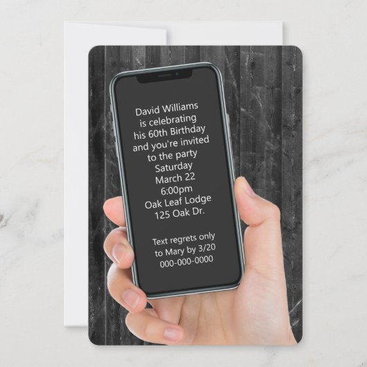 60th Birthday Party Text Message Kaart (Voorkant)