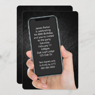 60th Birthday Party Text Message Kaart