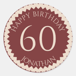 60th Birthday Party voegt jouw naam elke kleur toe Ronde Sticker
